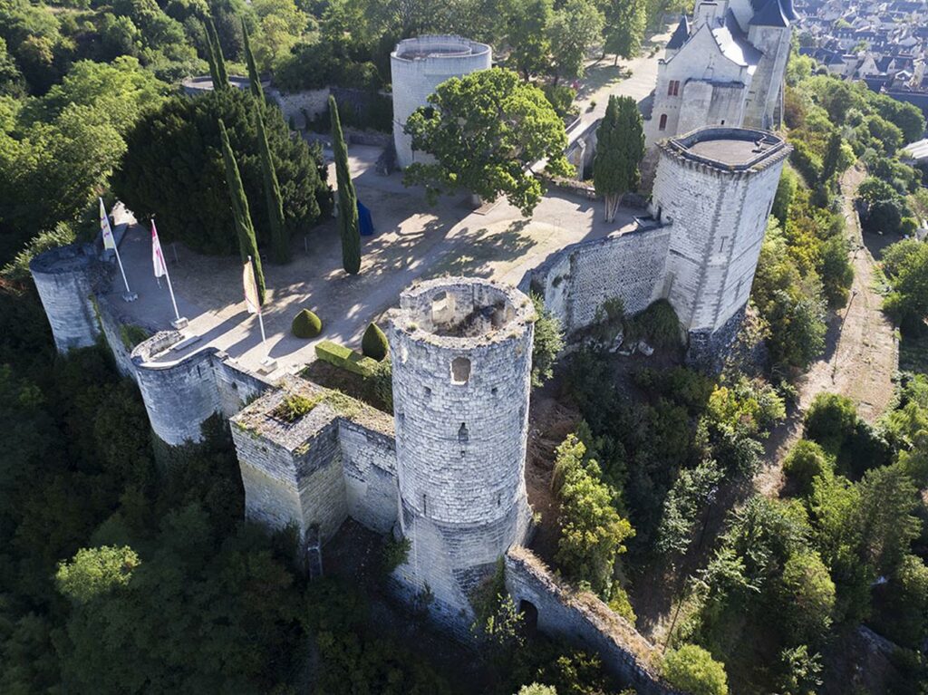 Forteresse de Chinon vue du ciel