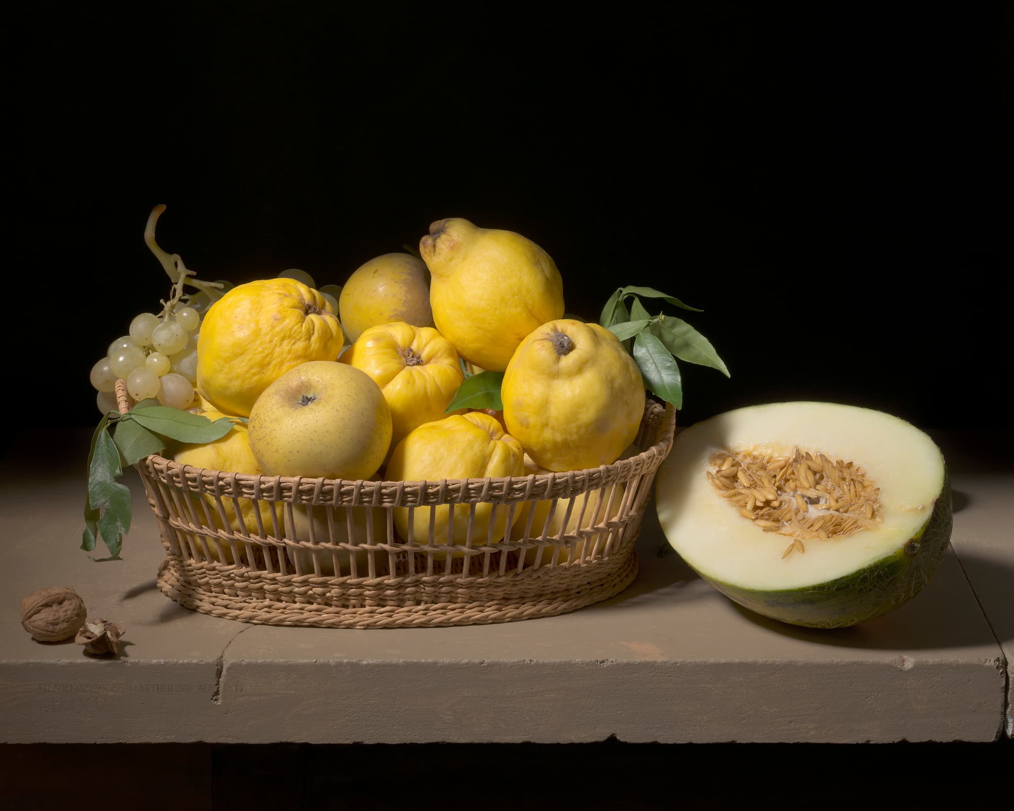 Panier de coings à la façon de Louyse Moillon© Henri Peyre et Catherine Auguste