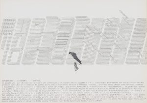 Superstudio Affiche avec les dessins axonométriques des Istogrammi, 1972 Coll. Frac Centre-Val de Loire
