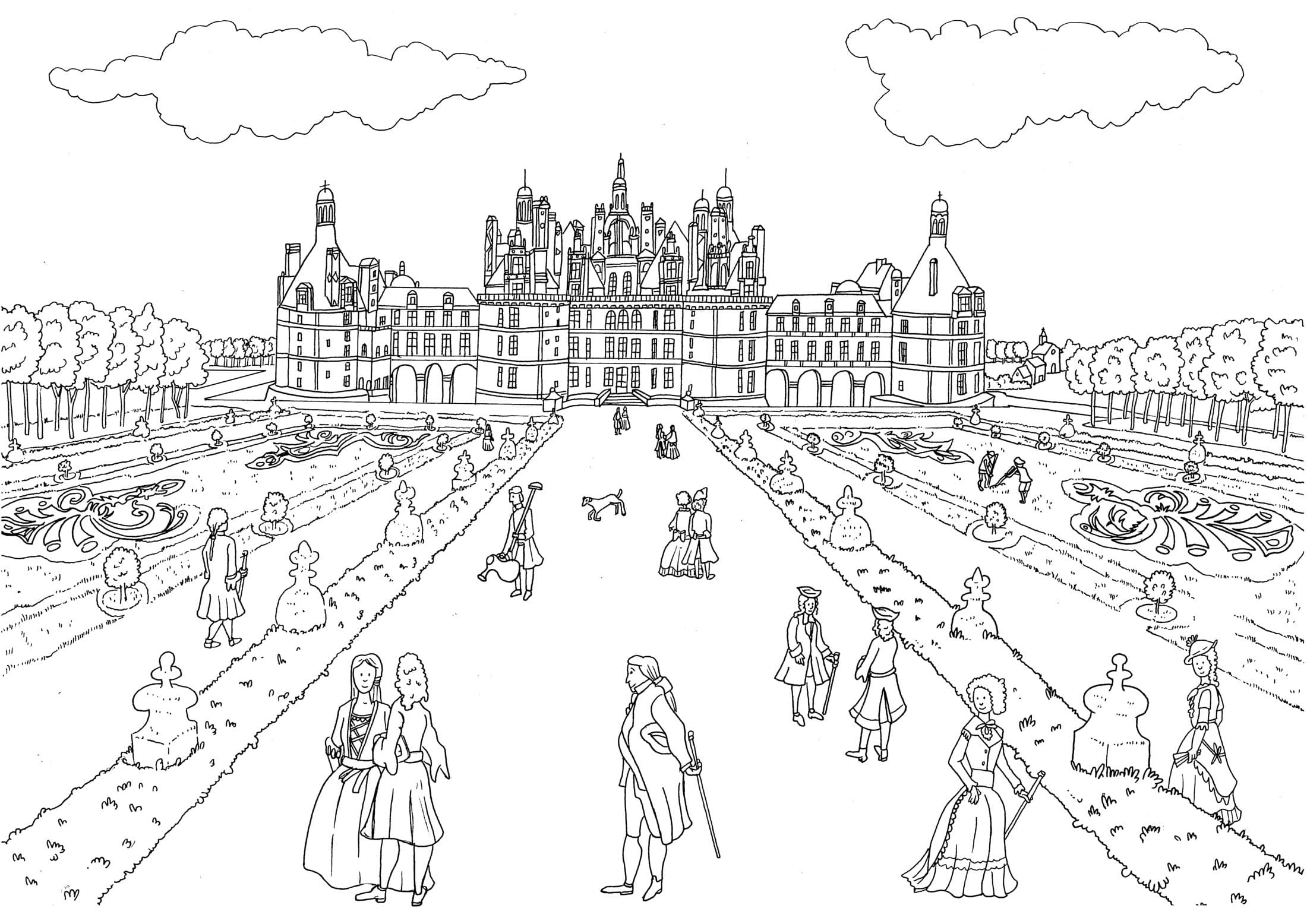 Coloriage chateau de chambord