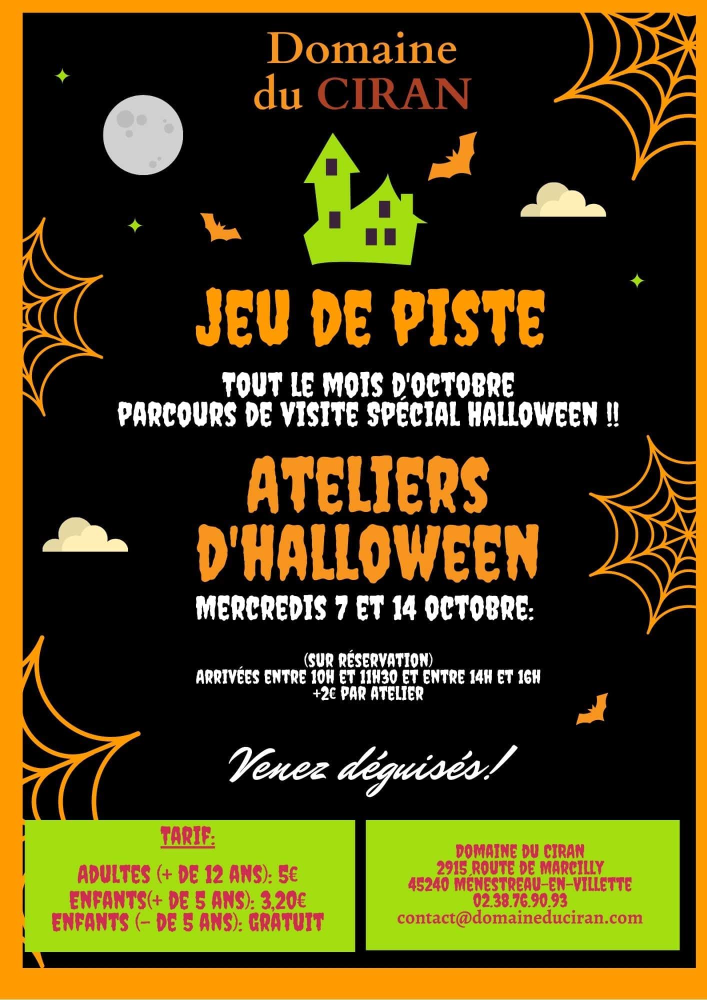 Affiche Halloween 2020 Domaine du Ciran