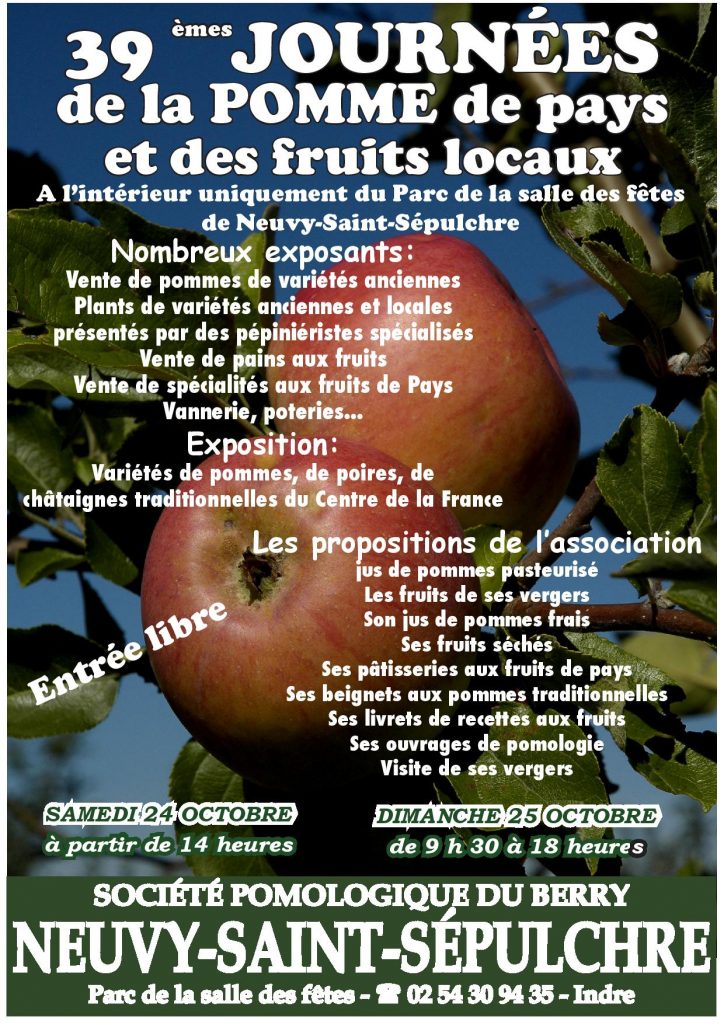 Affiche 39e journées de la pomme de pays et des fruits locaux