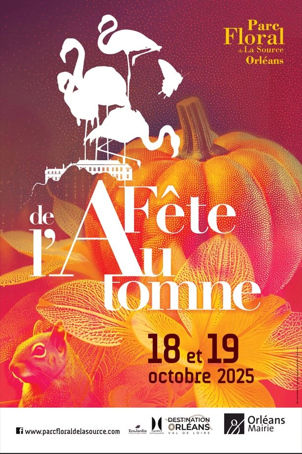 Célébrons l'Automne au Parc floral de La Source Affiche Fête de l'automne Parc Floral d'Orléans-la-Source