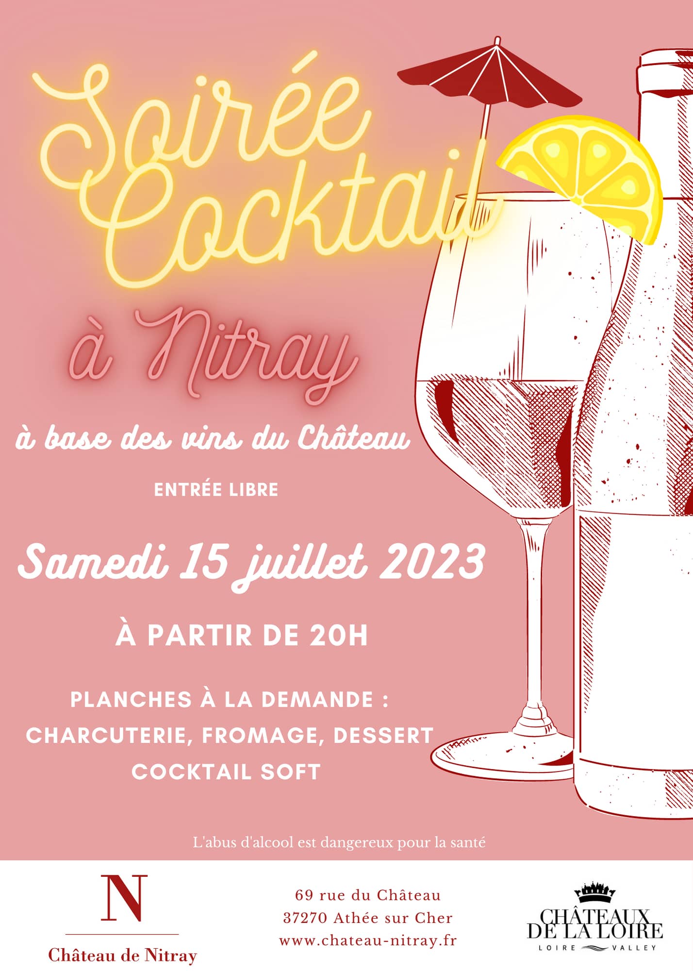 Soirée cocktail au château de Nitray