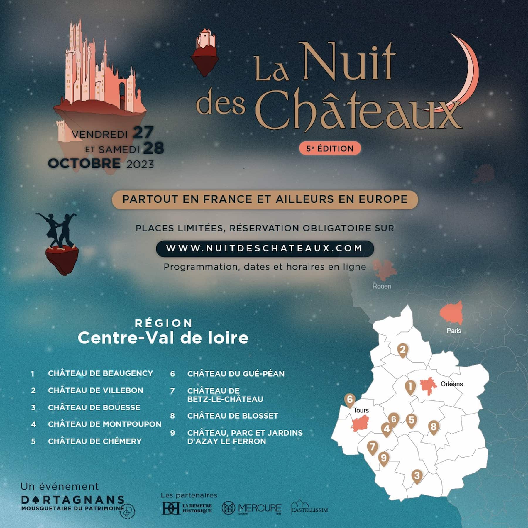 Affiche de la Nuit des Châteaux 2023