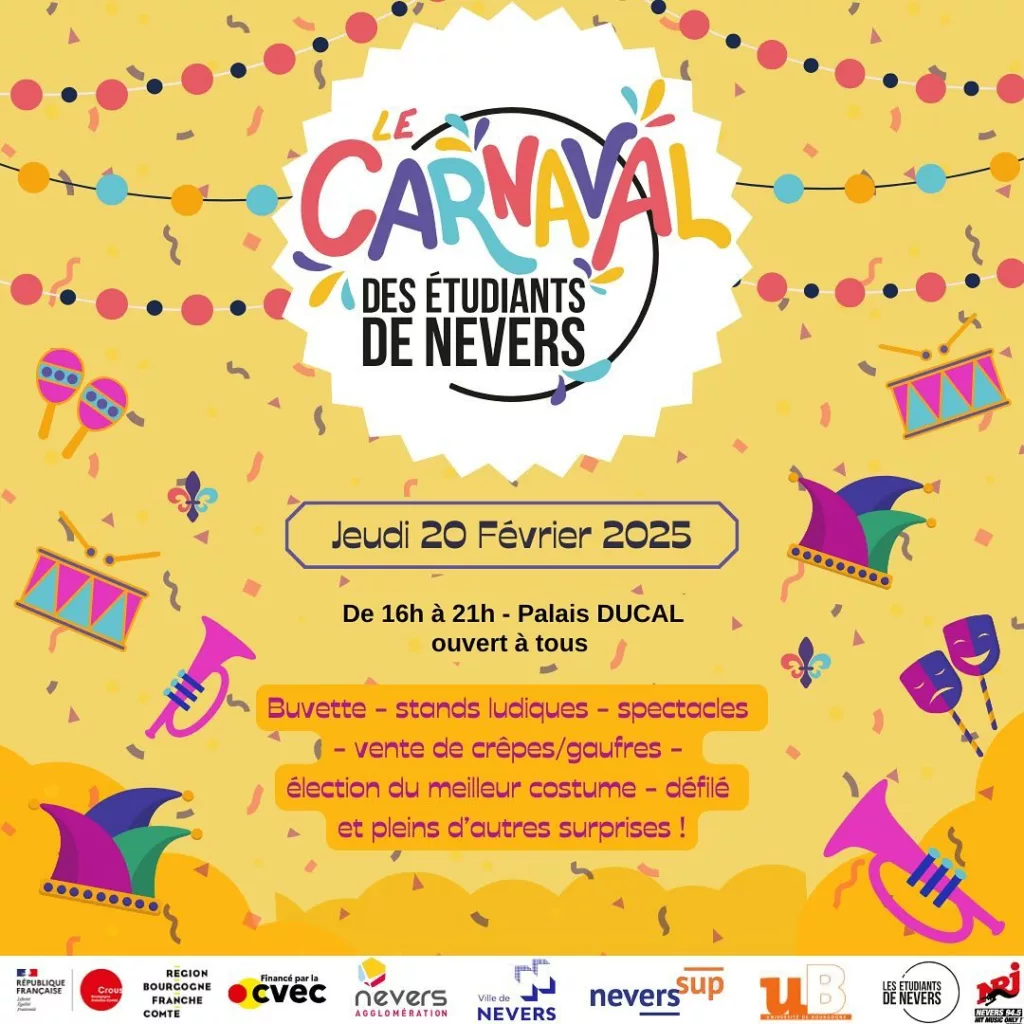 Flyer carnaval des étudiants de Nevers 
Les carnavals dans la Vallée de la Loire