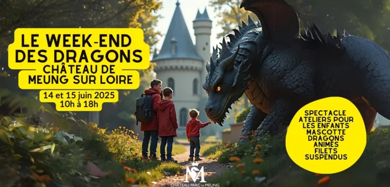 le-weekend-des-dragons-Chateau-parc-de-Meung-sur-Loire 14 15 juin 2025 idee sortie enfant loiret 45