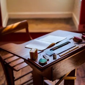 visite-insolite-château de Montpoupon -autour-de-tours -bureau-écolier