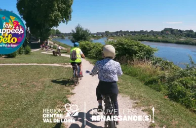 photo de cycliste en bord de loire qui participent aux échappées à vélo