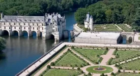 Vue du ciel du château de Chenonceau