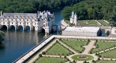 Vue du ciel du château de Chenonceau