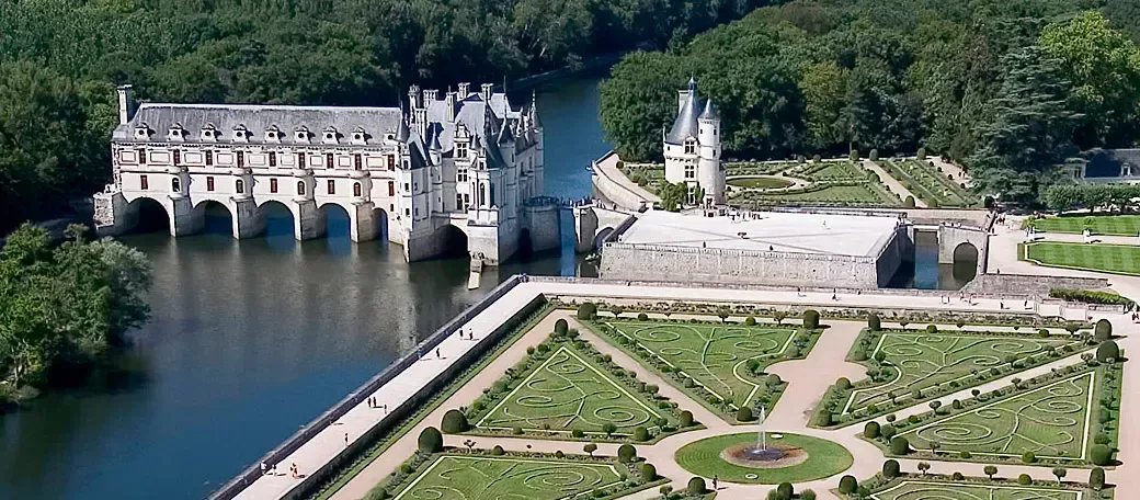 Vue du ciel du château de Chenonceau
