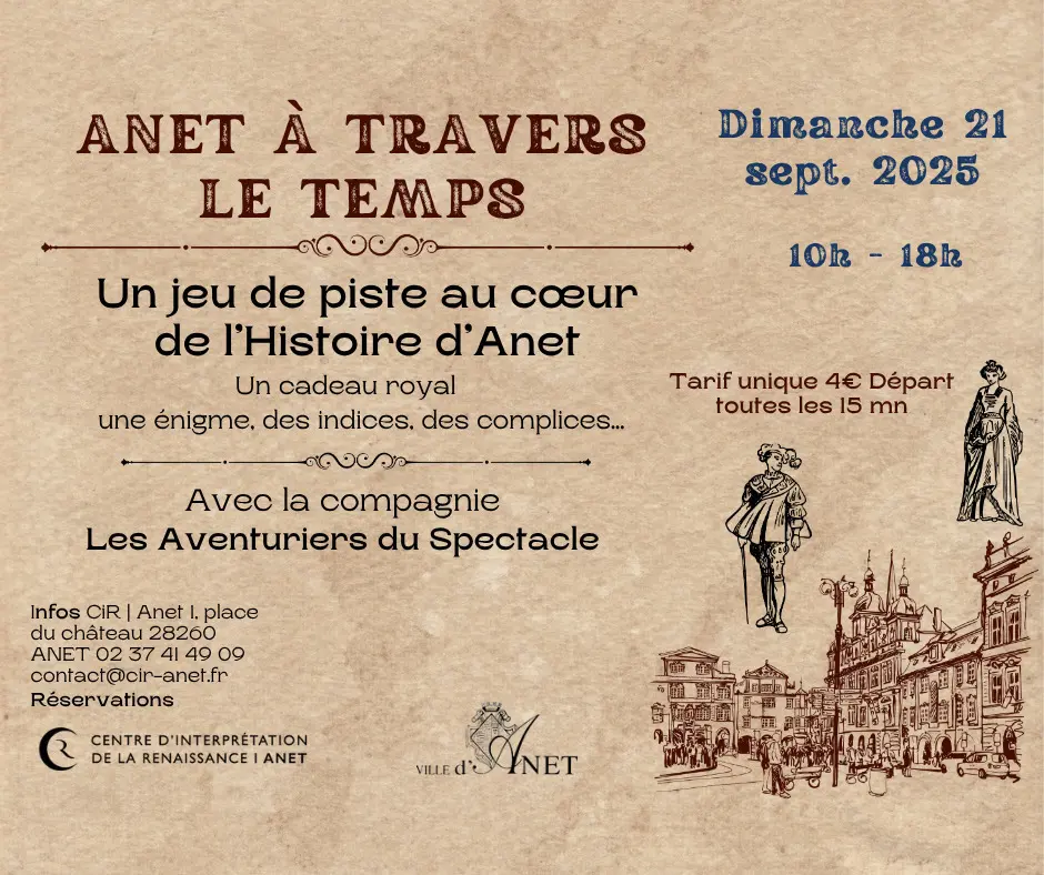 Jeu de piste Anet à travers le temps journee du patrimoine eure et loire
