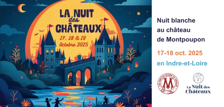 visuel de la nuit des chateaux 2025 - nuit blanche au chateau de montpoupon en indre et loire