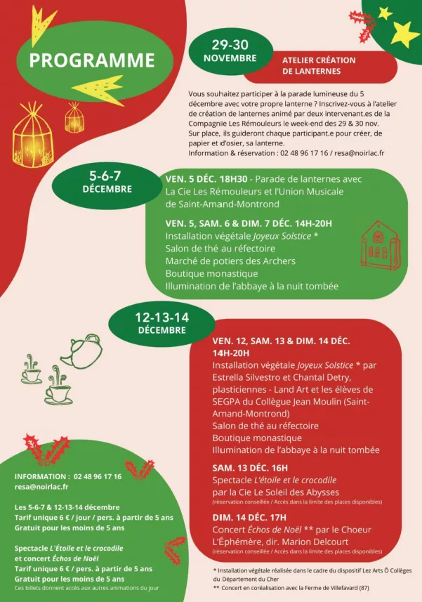 programme noel abbaye de noirlac