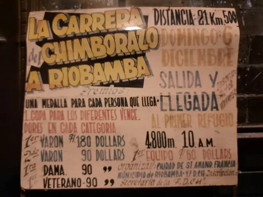 Poster advertising an event with a large yellow title on the right and many lines of small text in Portuguese; layout shows columns of names and details.