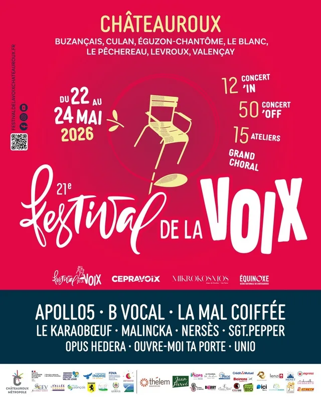 Top 5 des festivals près de Châteauroux : le festival-de-la-voix-indre 22 au 24 mai 2026