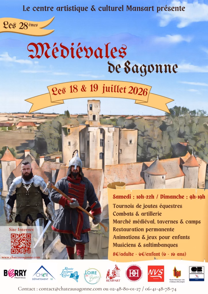 médiévales de sagonne 18 19 juillet 2026 idées de sortie vacances dans le Cher