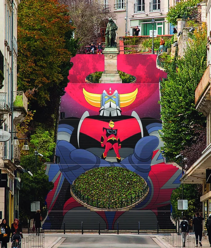 Goldorak_a_lescalier BD Boum Festival
